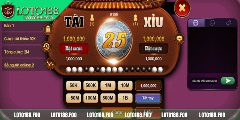 Tổng quan game tài xỉu Loto188